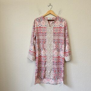 COOLIBAR UPF 50+ Cover-Up Swim Tunic Dress in Multi Paisley Print